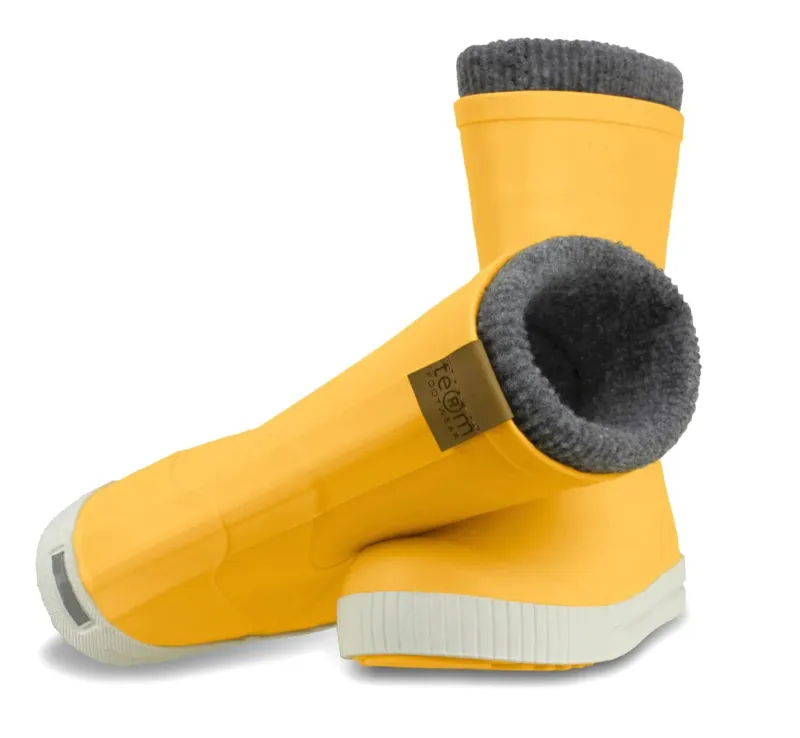 2023 Term roll top Jr thermal lining wellies yellow-1